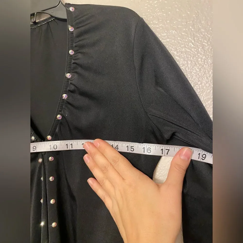 Rare Kelle competition dance solo costume black long one sleeve jazz LA adult